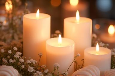 Decoración de bodas con velas elegantes